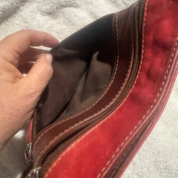 Florence leather cross body bag red brown read - Picture 13 of 15